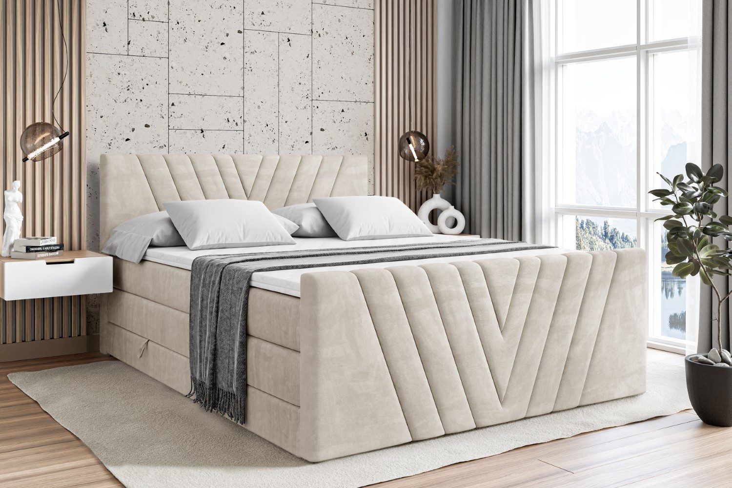 ALTDECOR Boxspringbett ERNINA-Z KING (Multipocket-Matratze H4, günstig online kaufen