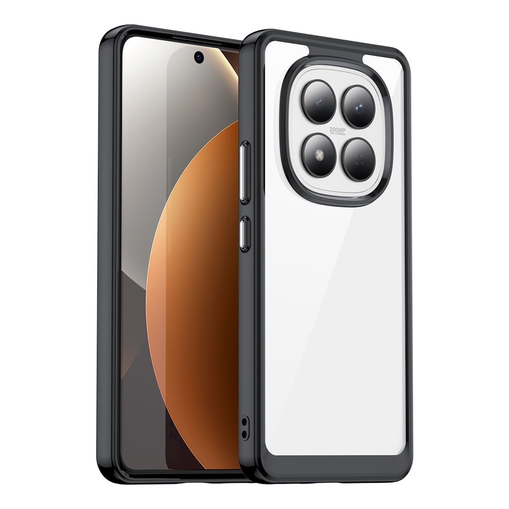 Wigento Handyhülle Stoßfest für Xiaomi Redmi Note 15 Pro 4G TPU Acryl Hybrid Schwarz 6,77 Zoll, Colorful Series Hybrid Schutzhülle