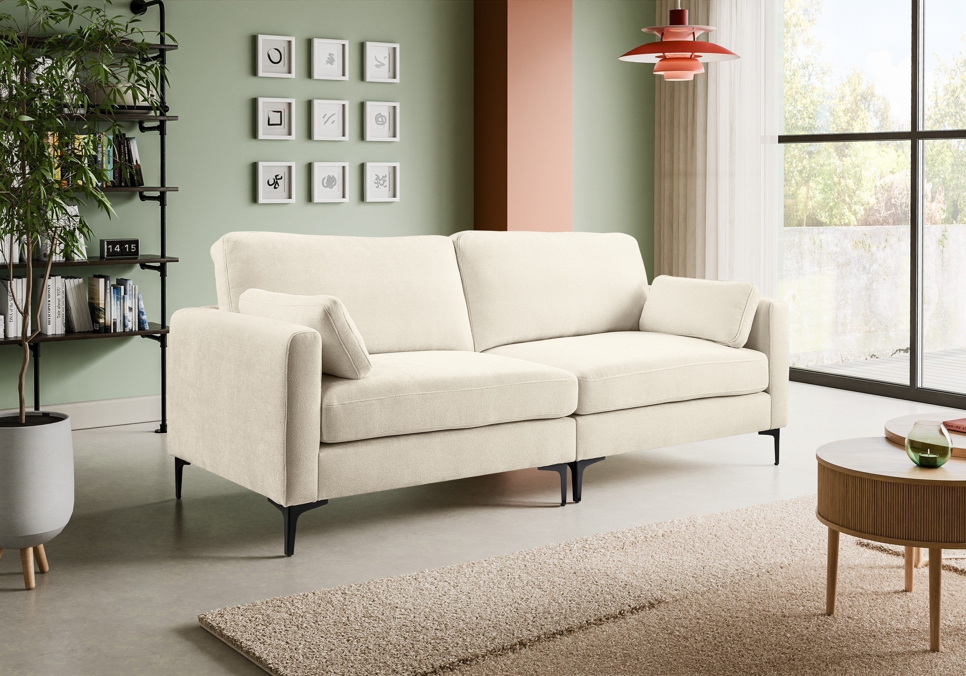 freiraum 4-Sitzer 4-Sitzer >Venti< in grün, Webstoff - 286x92x97cm (BxHxT), in creme, Webstoff - 225x92x97cm (BxHxT)