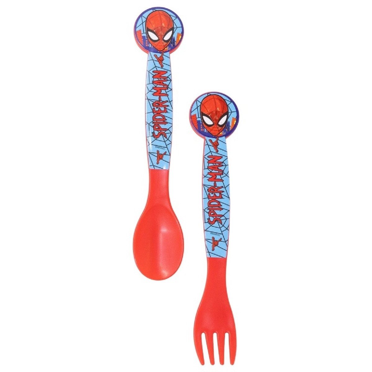 Spiderman Kinderbesteck Set 2-teilig – Löffel & Gabel mit Motivgriffen (2-tlg), 1 Personen