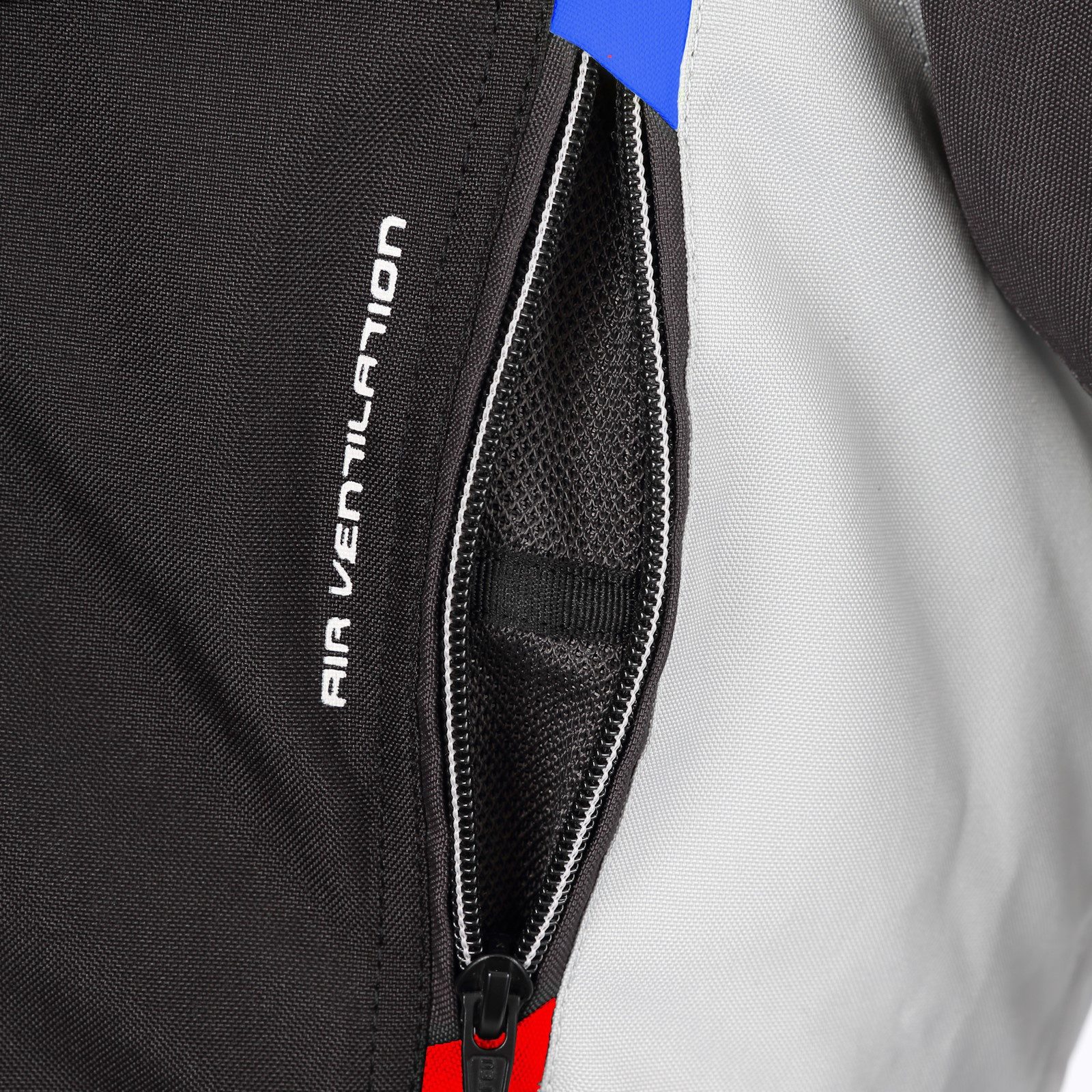 Büse Motorradjacke Büse LAGO PRO Textijacke grau / blau / rot Damen atmungsaktiv