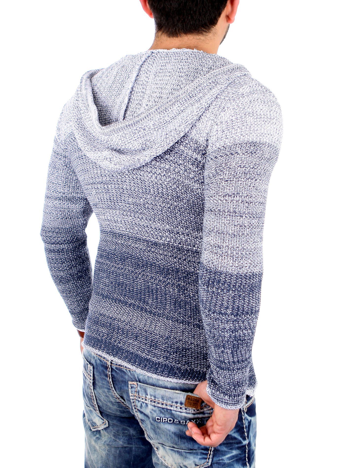 Reslad Strickjacke Reslad Strickjacke Herren Colorblock Kapuzen Cardigan Jacke RS-3107 (1-tlg) Kapuzenpullover Zipper Hoodie