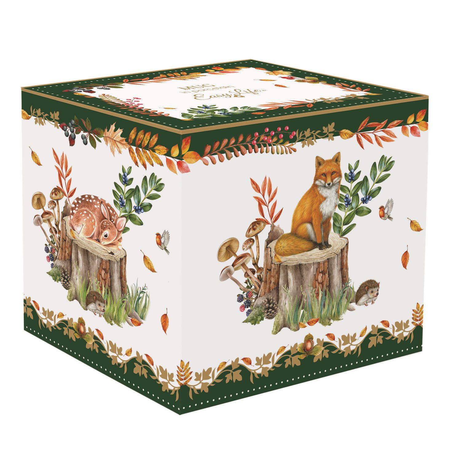 EasyLife Tasse Forest Dream, Porzellan, Spülmaschinengeeignet, Mehrfarbig, Reh, H: 10.5cm