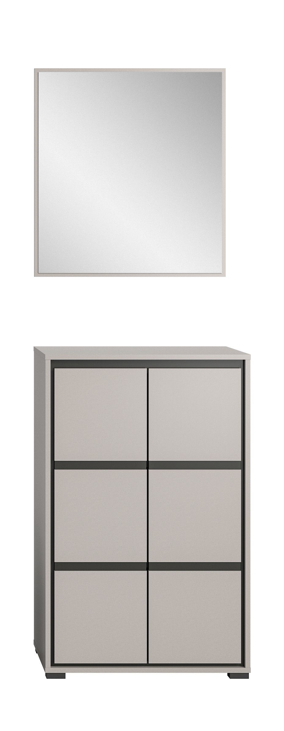 xonox.home Garderoben-Set in grau mit Absetzungen günstig online kaufen