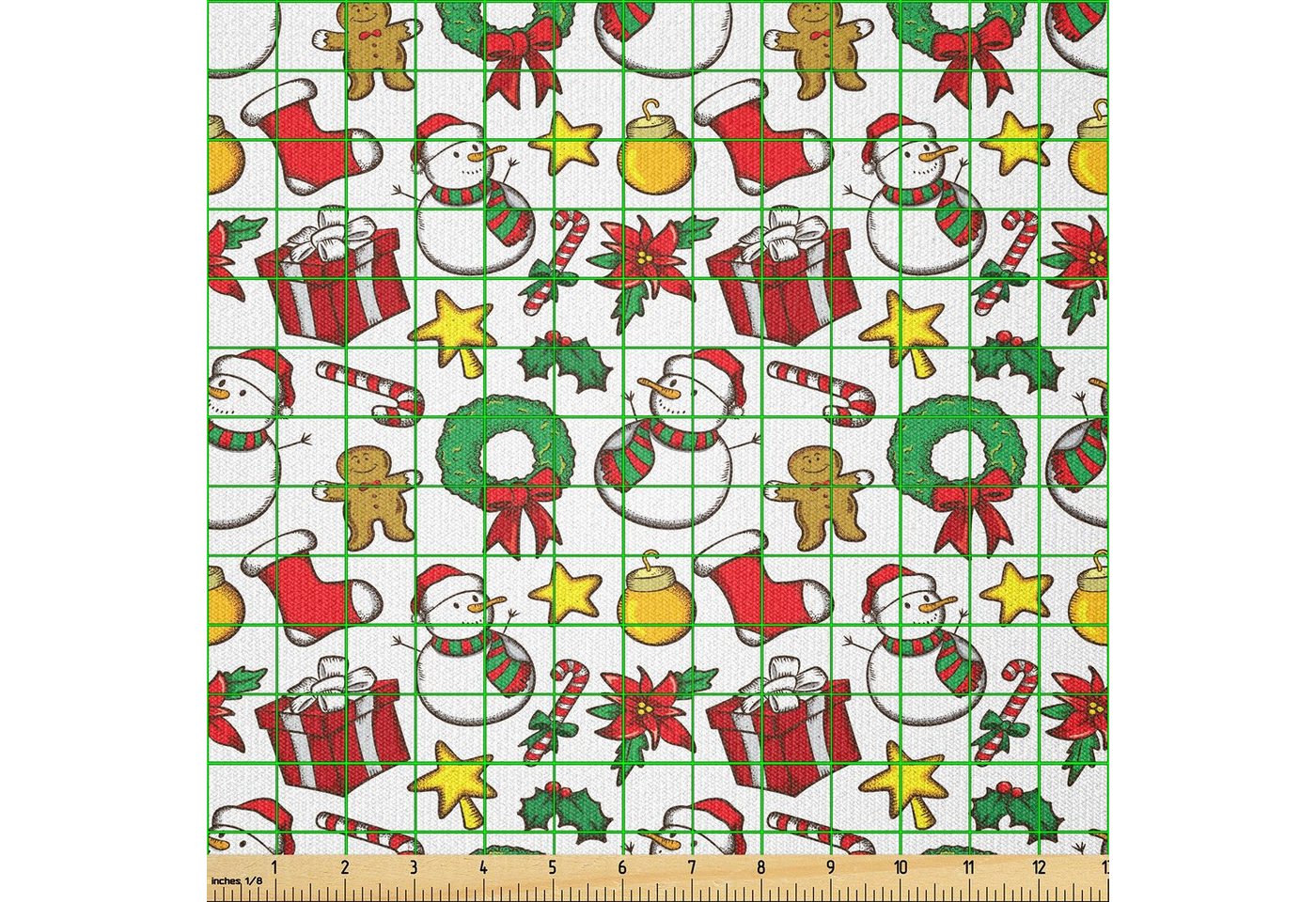 Thumbnail - Abakuhaus Stoff ausdehnbar mit Elestan für Heimwerkarbeiten und Näharbeiten, Weihnachten Poinsettiablume
