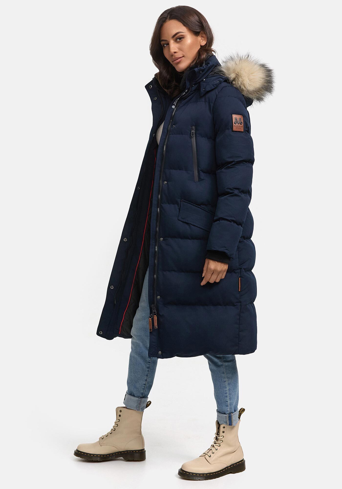 Marikoo Parka Schneesternchen langer Parka mit abnehmbarer Kapuze