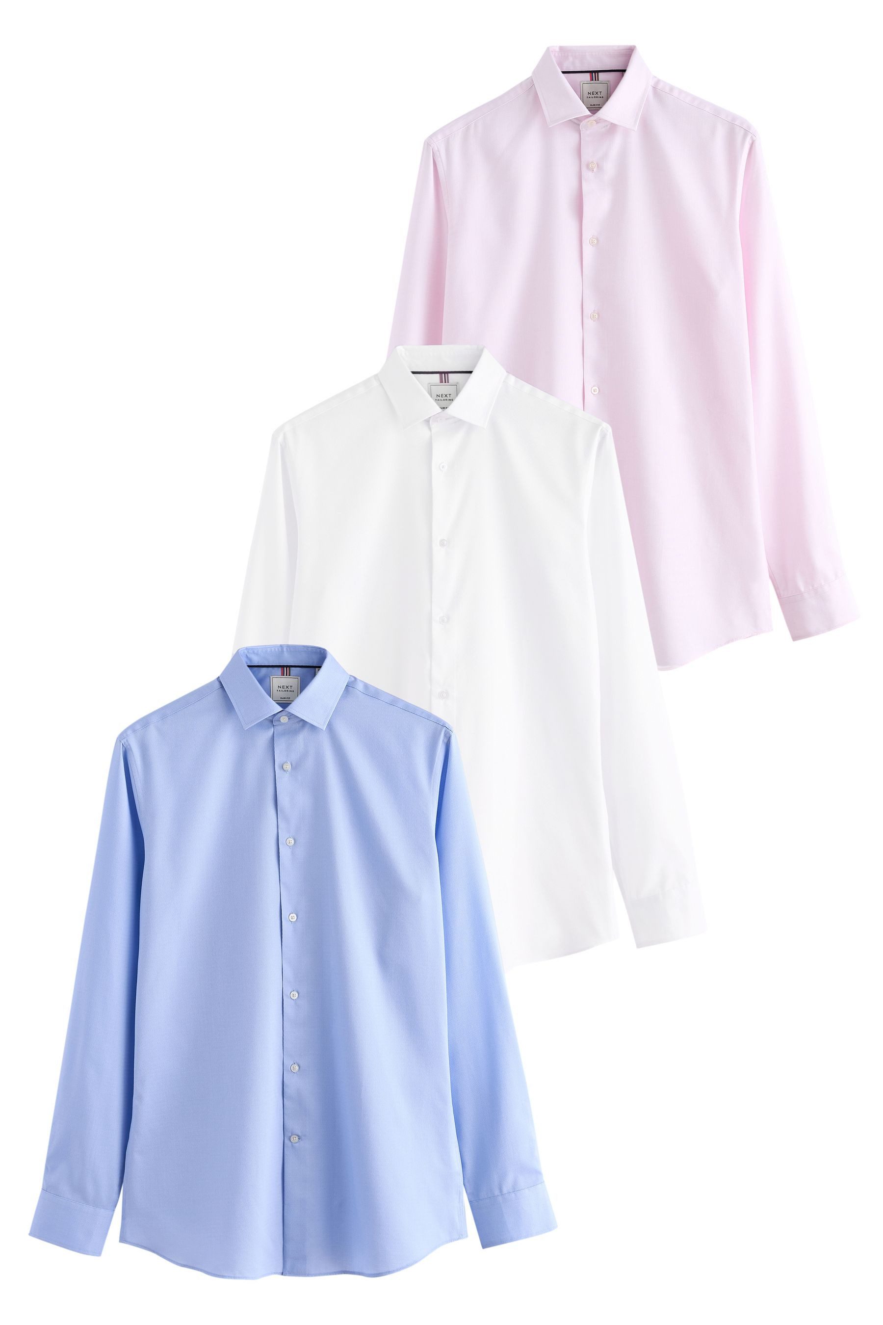 Langarmhemd Pflegeleichte Slim Fit Hemden, 3er-Pack