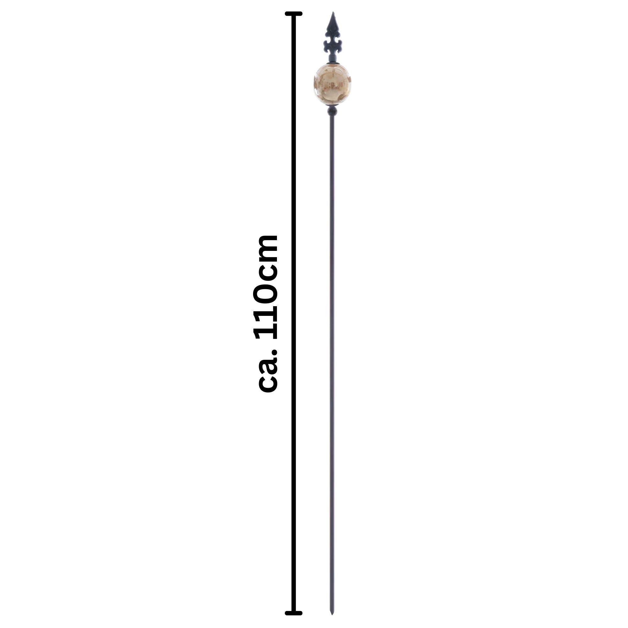 naninoa GmbH Gartenstecker Metall Stecker französische Lilie Gartenstecker braun rosa BEIGE 110cm