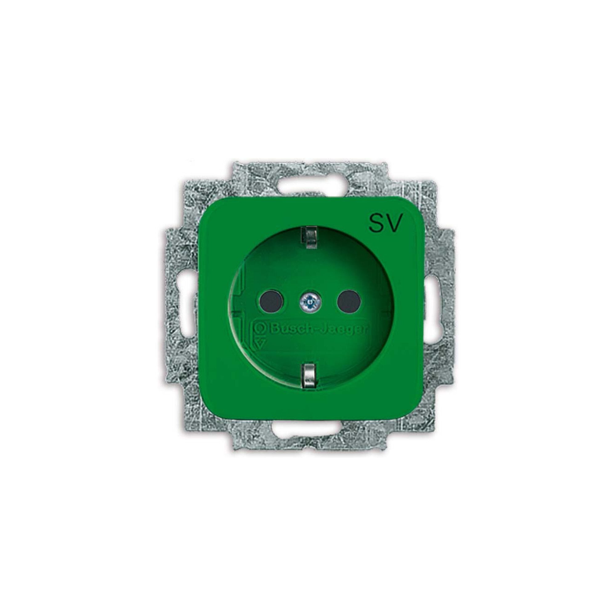 Busch-Jaeger Schuko-Stecker Busch-Jaeger SCHUKO Steckdosen-Einsatz grün RAL6032 20 EUC-13-212-103