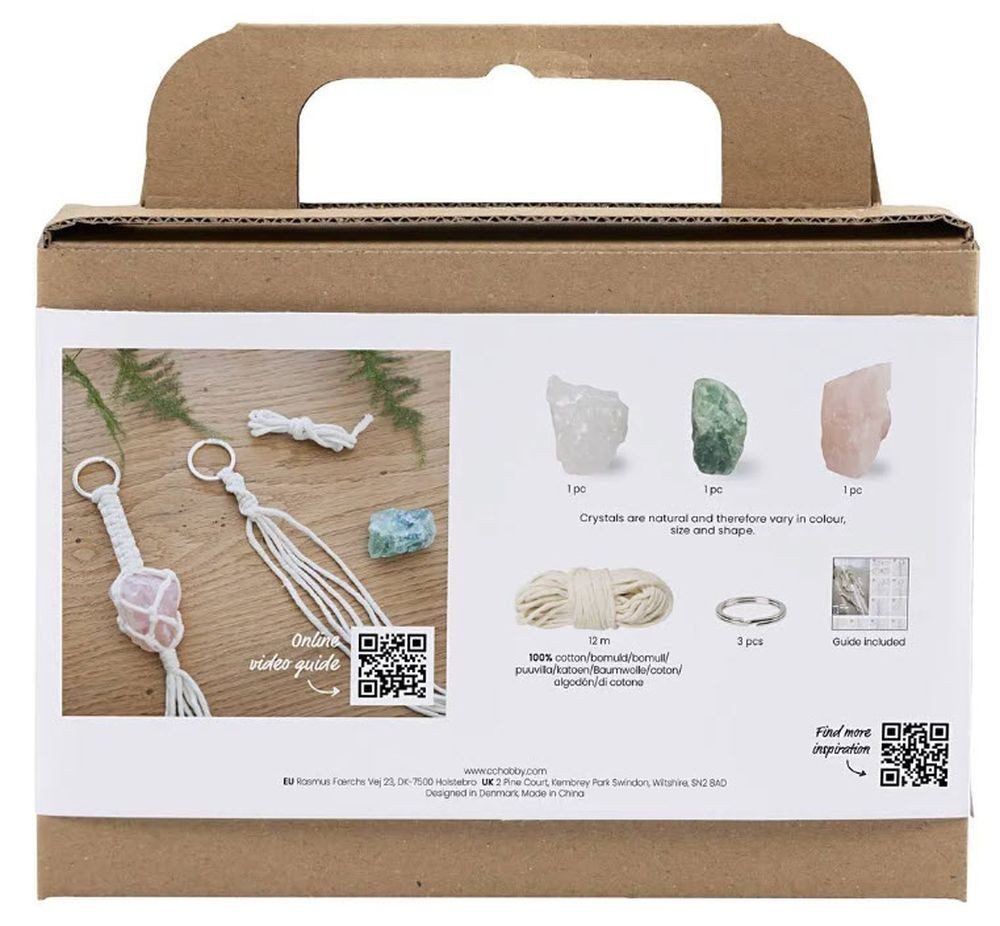 creativ company Kreativset Mini Bastelset Makramee - Schlüsselanhänger mit Kristallen – Bild 2 von 3