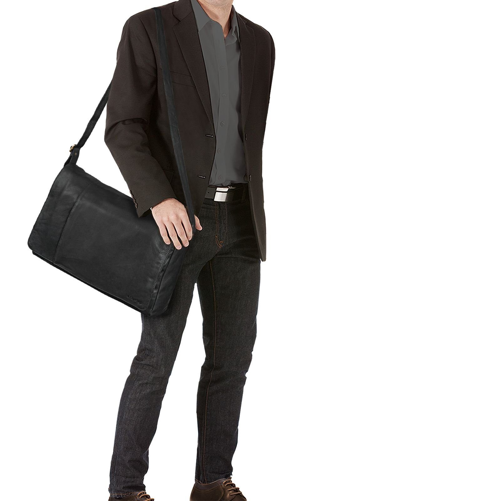 STILORD Laptoptasche "Maximus" XXL Ledertasche mit Laptopfach 17 - 21 Zoll f. Herren – Bild 3 von 5