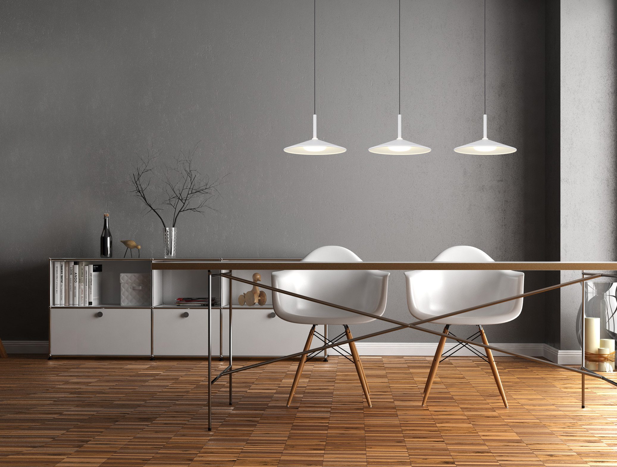 GLOBO LIGHTING Hängeleuchte LAMPONE, LED fest integriert, Warmweiß, Hängelampe Metall weiß Acryl opal Esszimmer Esstisch