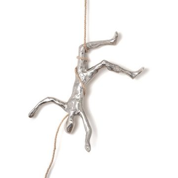 Moritz Skulptur Aluminium Figur Kletterer 30 x 12 x 6 cm, Dekoobjekt Holz, Tischdeko, Fensterdeko, Wanddeko, Holzdeko