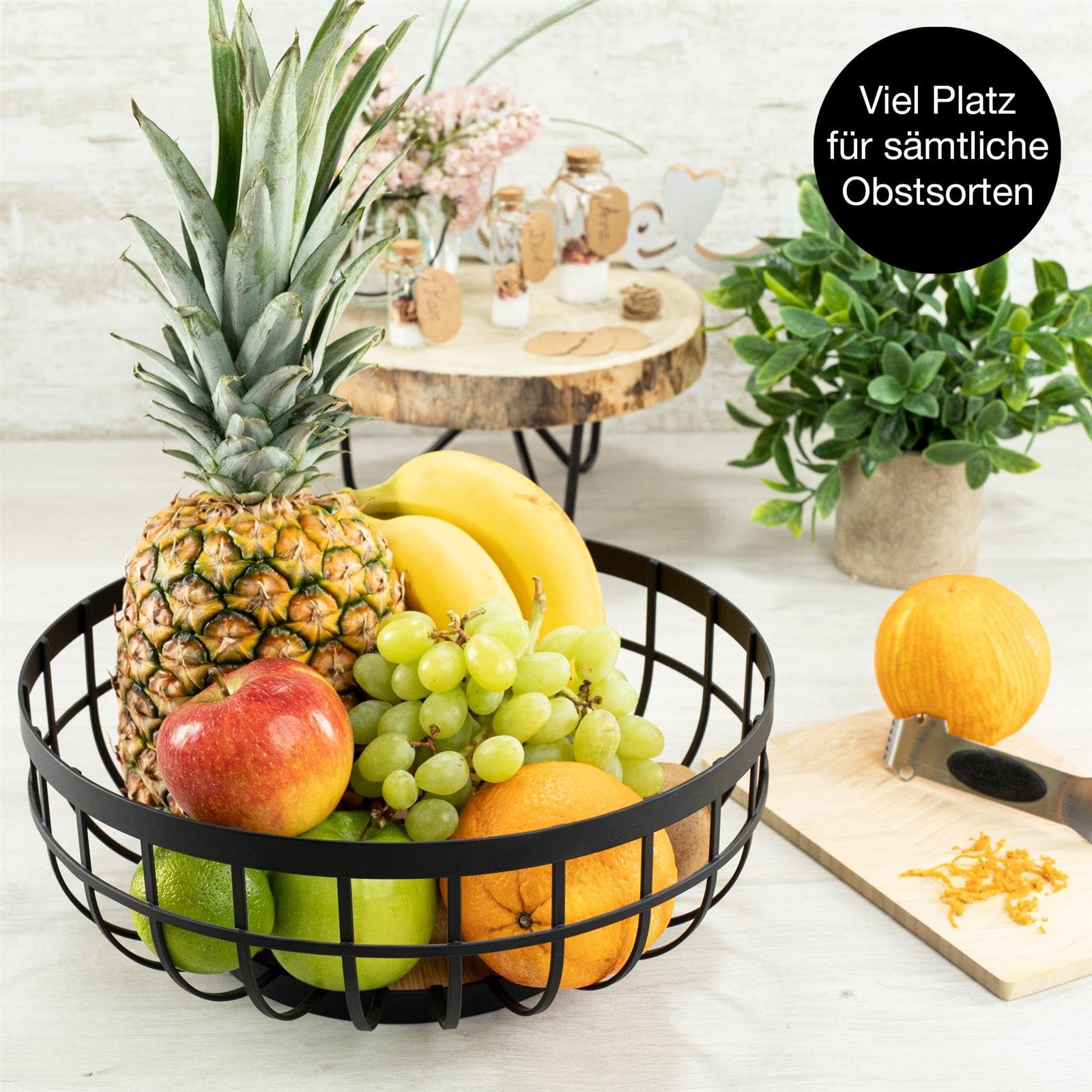 Obstkorb Mit Fliegenschutz - Weiße Metall Obstschale Mit Abdeckhaube 27x25cm