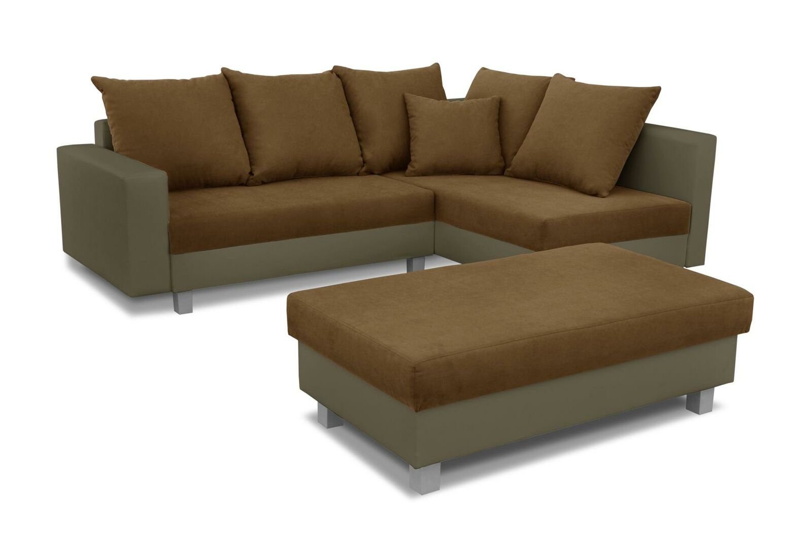 JVmoebel L-Form Sofa Wohnlandschaft Textil Sofa Ledersofa Ecksofa Polster Europe Made Couch in Ecke,