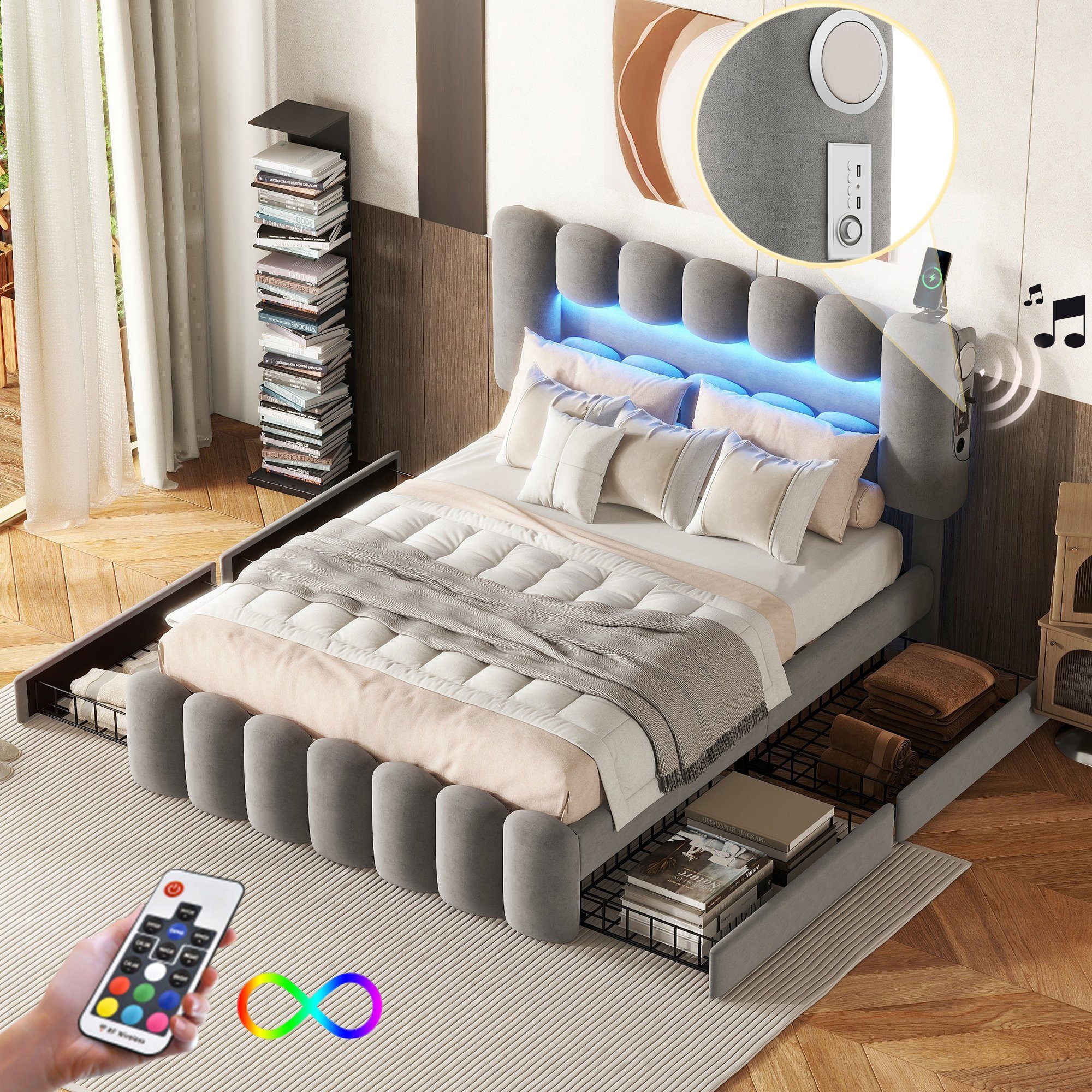 HAUSS SPOLE Polsterbett Polsterbett Funktionsbett Bettrahmen KInderbett Dop günstig online kaufen