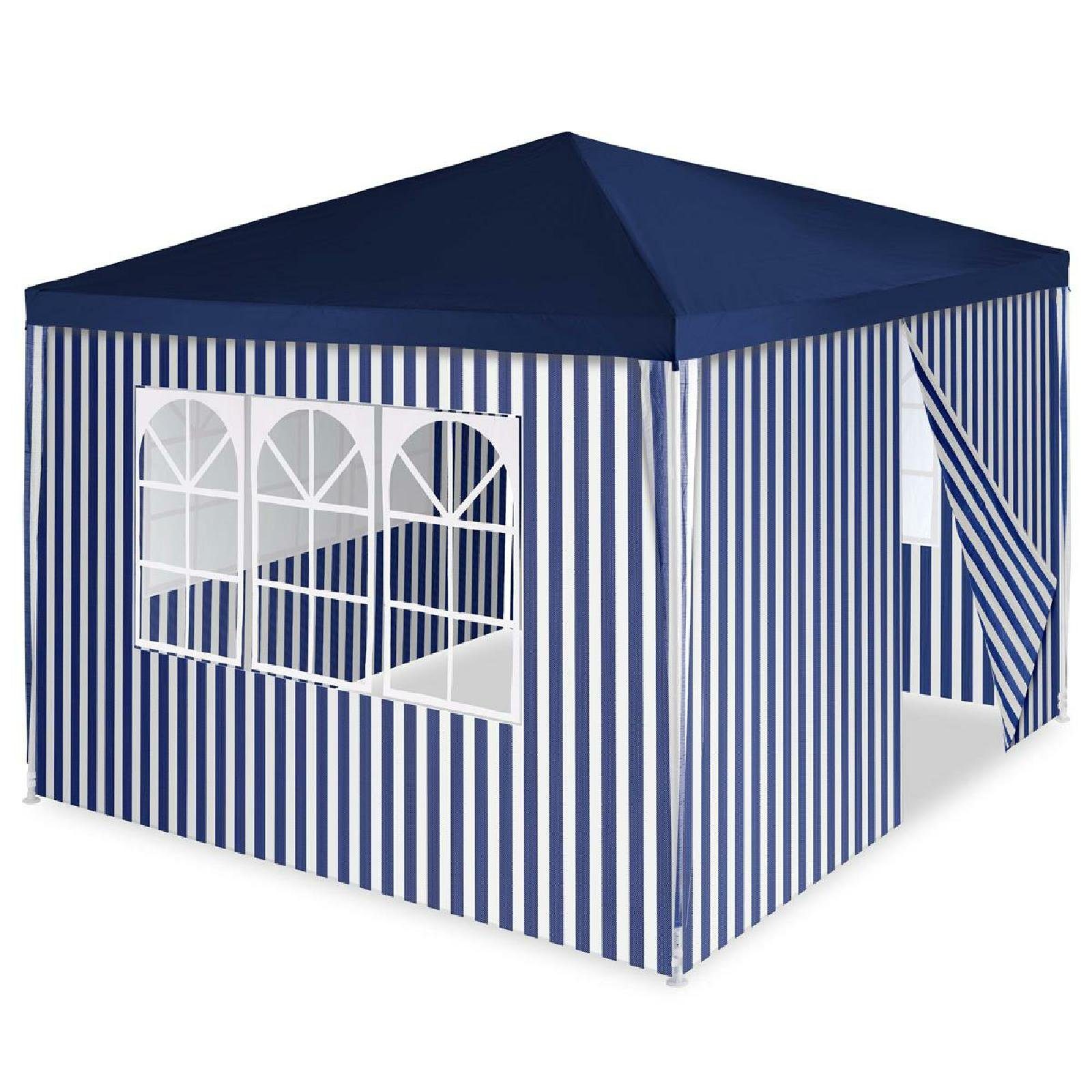 Faltpavillon Pavillion PE blau, 3 x 3 m inkl. 4 Seitenteilen
