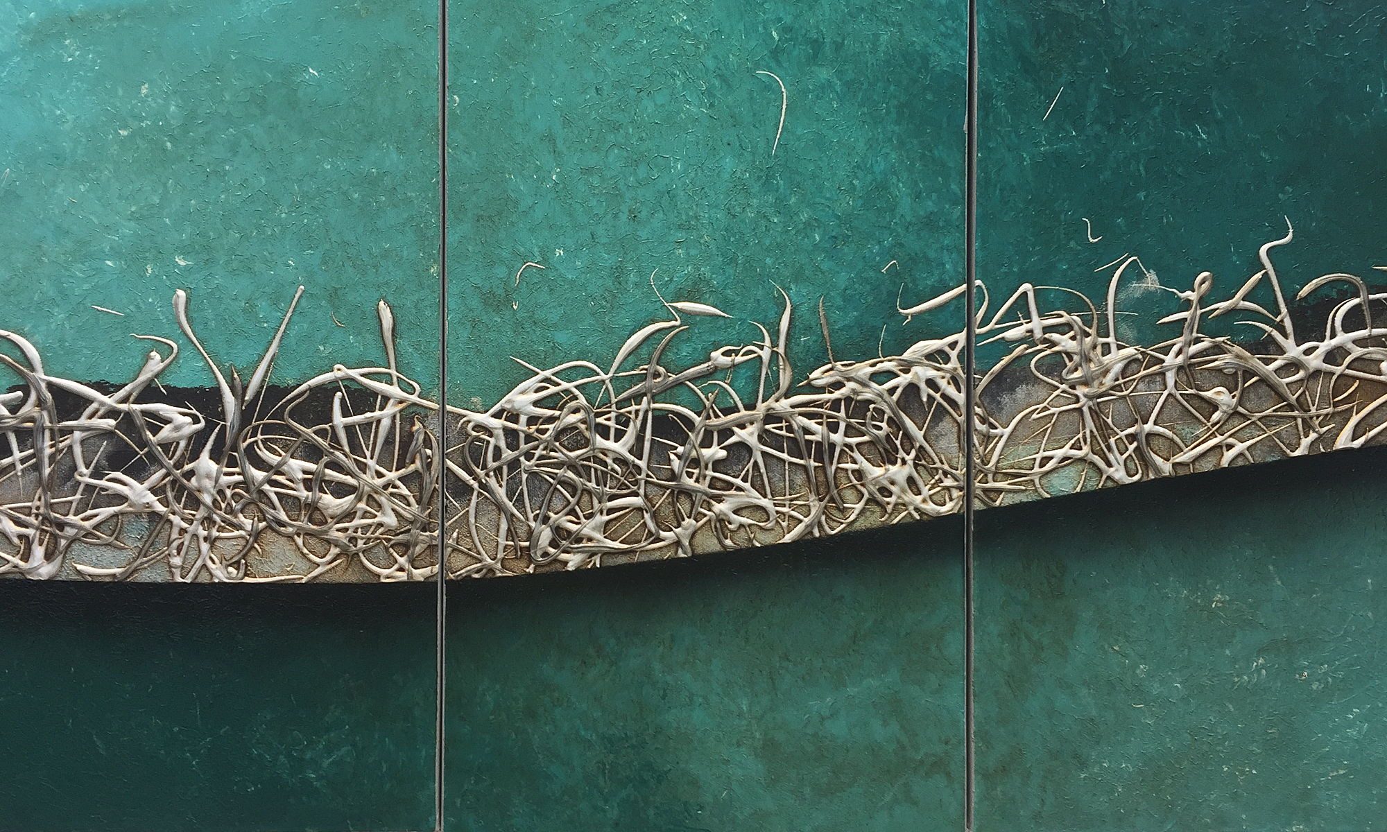 WandbilderXXL XXL-Wandbild The Wave 230 x 70 cm, Abstraktes Gemälde, handgemaltes Unikat