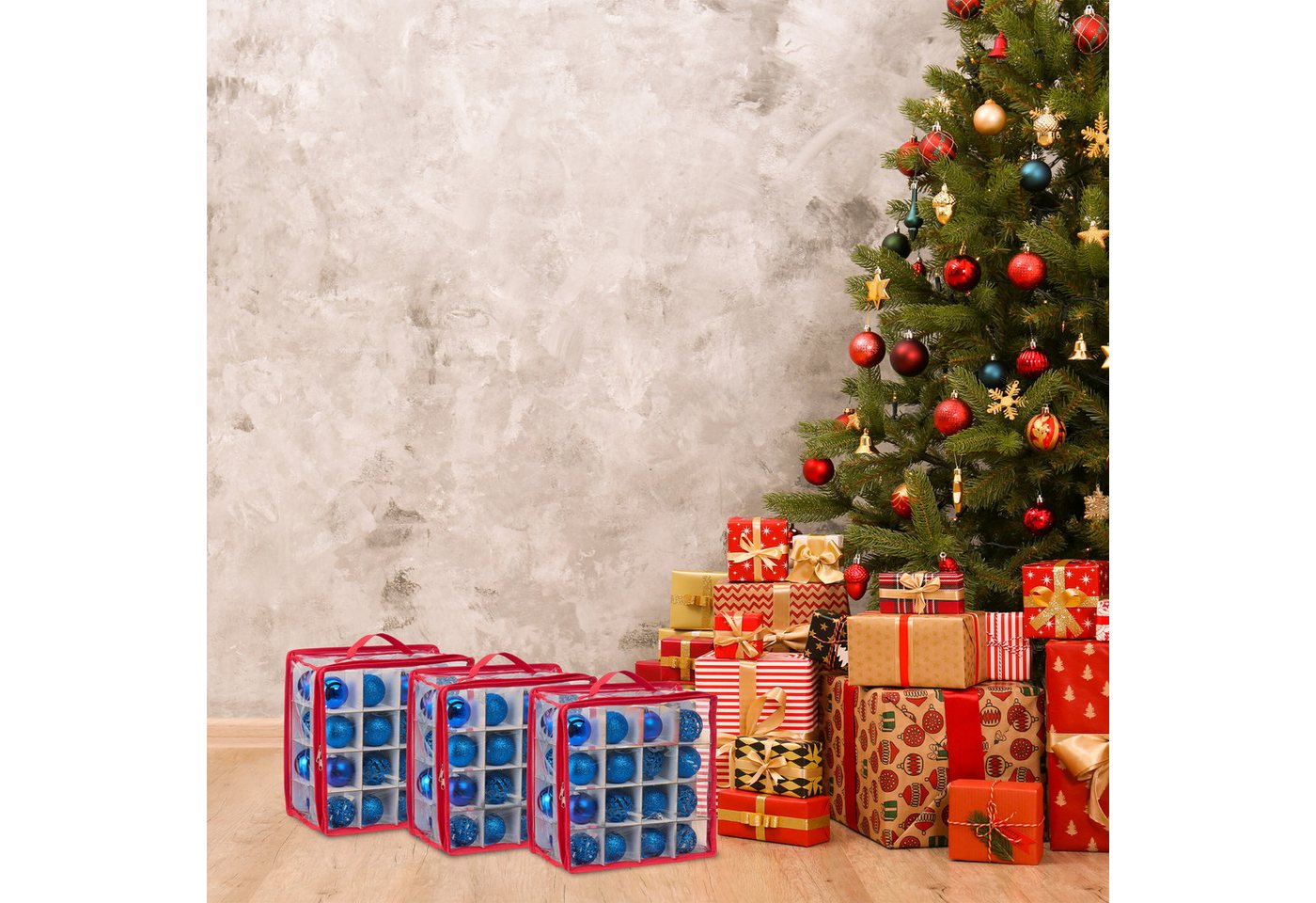 Thumbnail - relaxdays Aufbewahrungsbox Weihnachtskugel Aufbewahrungsbox 3er Set (3 St., 3er Set)