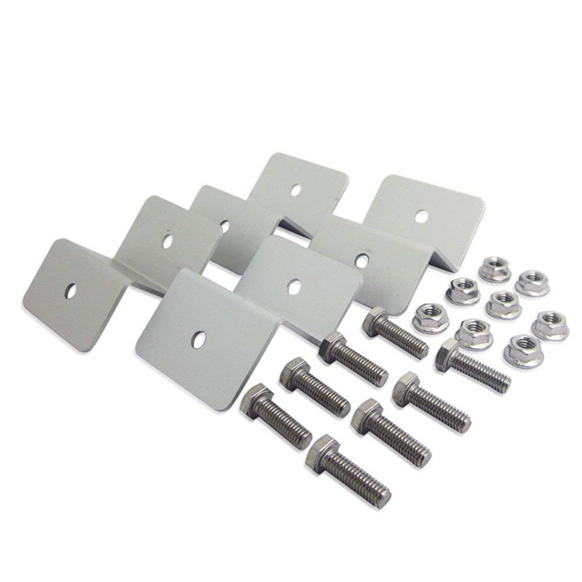 enjoy solar Solarmodul-Halterung Aluminium Halterung für Solarpanel geeignet für alle Modulbreite, (inkl. Schrauben und Muttern, Einfache ALU- Handhabung, geeignet für alle Modulbreite)