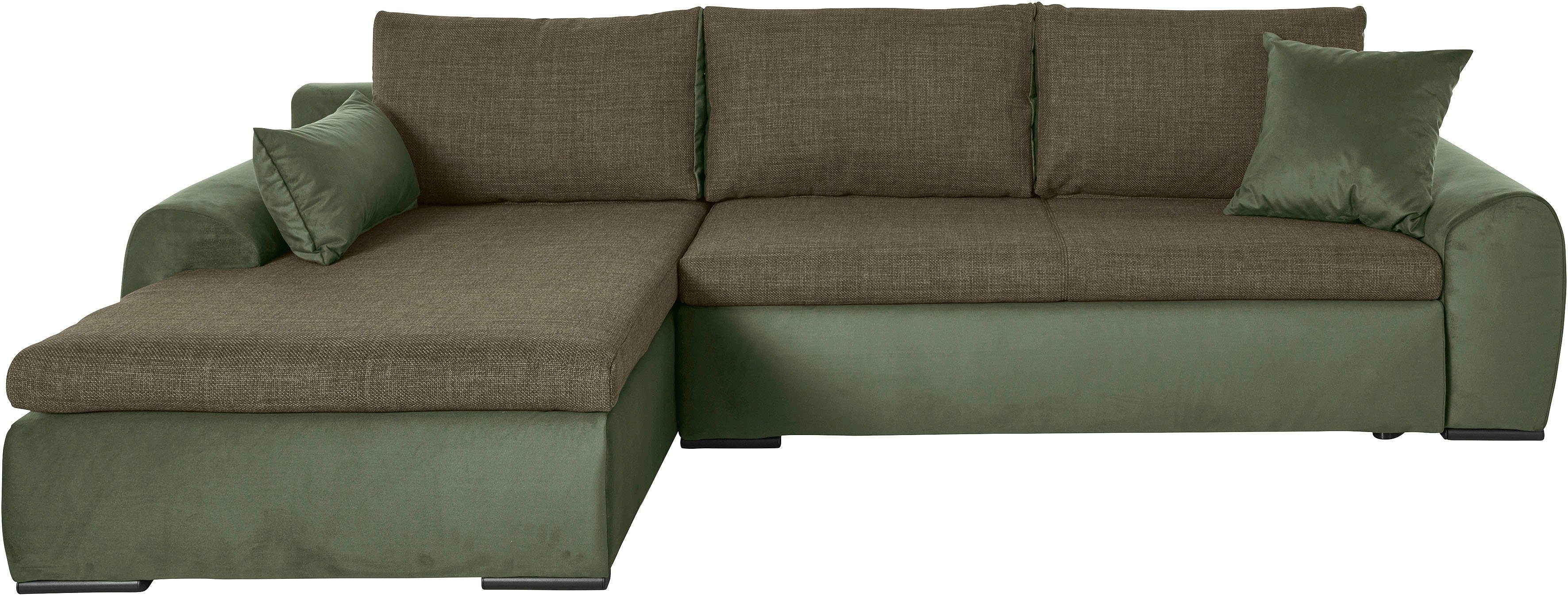 Win, Ecksofa mit und Bettfunktion wahlweise Bettkasten Home affaire