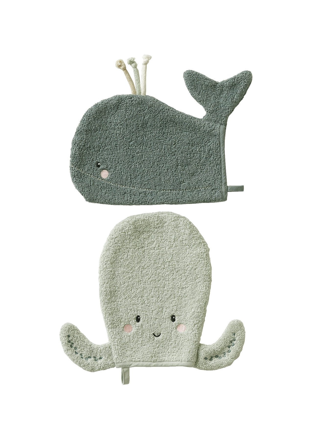 vertbaudet Waschhandschuh 2er-Set Baby Waschhandschuhe OZEAN