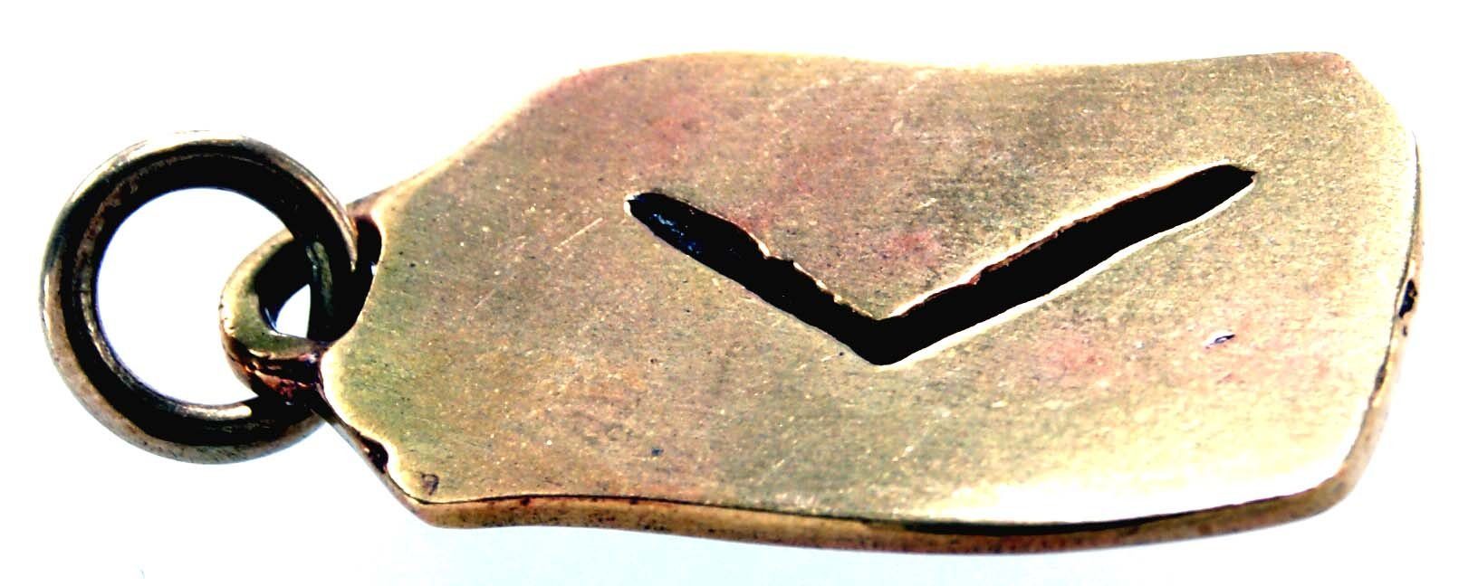 Kiss Rune Runen Fackel / of Kettenanhänger Buchstabe Bronze Leather Kenaz Ken Anhänger