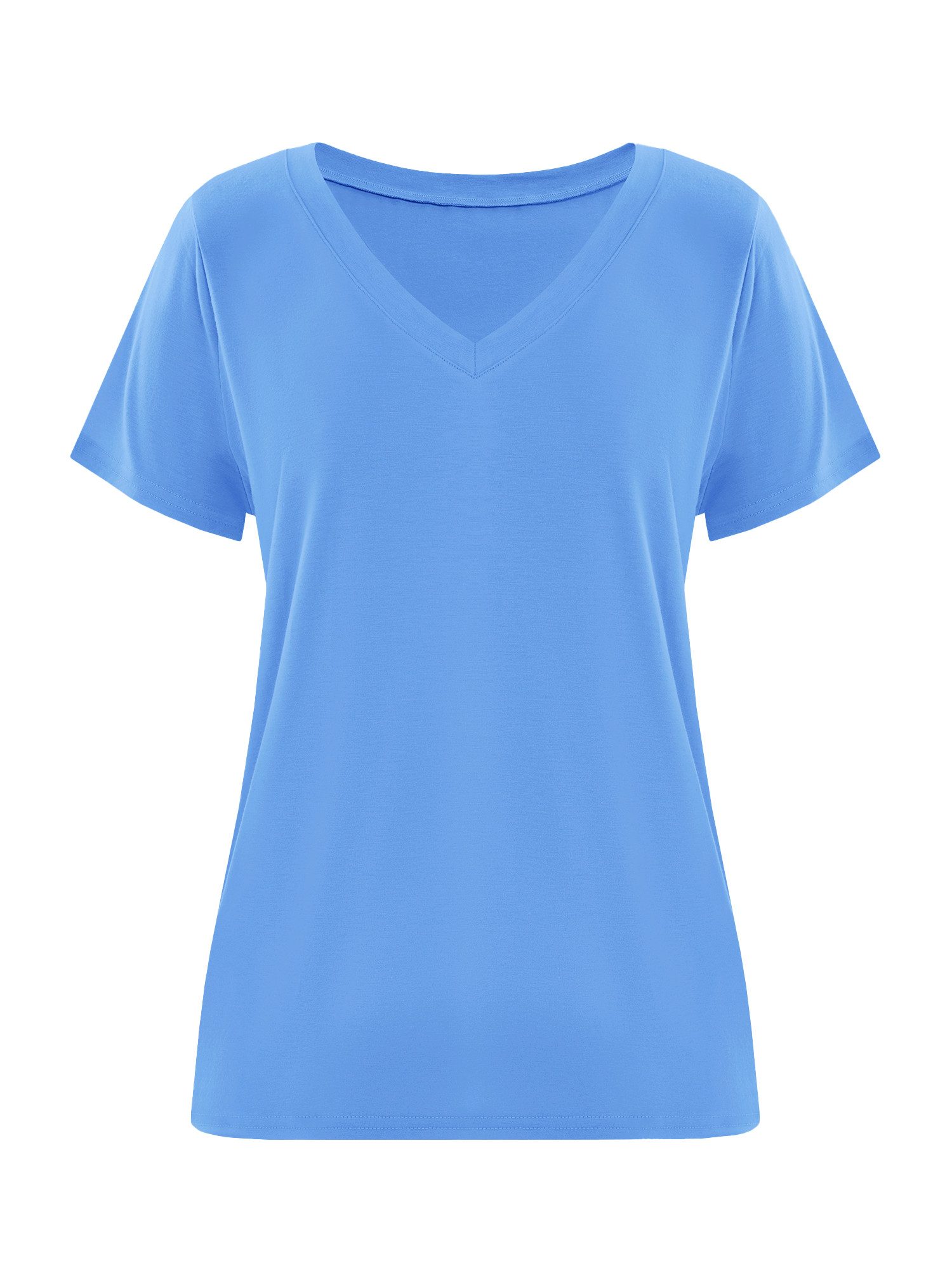 T-Shirt Damen V-Ausschnitt T-Shirt mit Kurzarm Casual Basic Oberteil