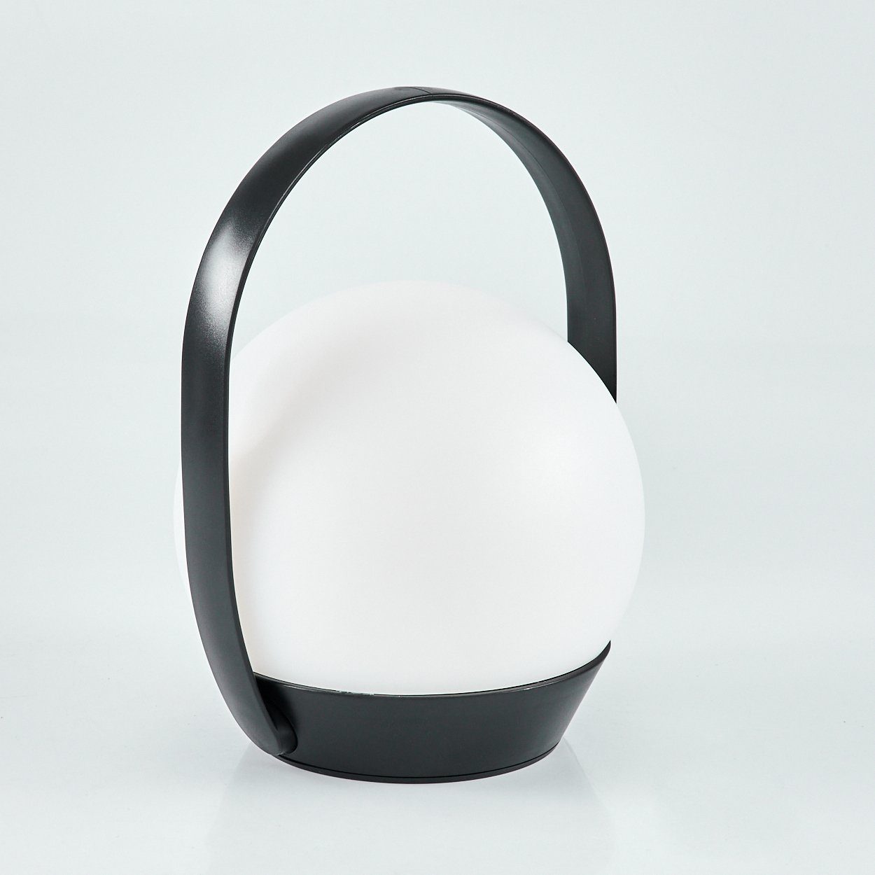 Bluethooth, Kunststoff Schwarz/Weiß, in Fernbedienung/App, Tischleuchte LED Ladefunktion, wechselbar, Außen-Tischleuchte USB, hofstein Smart-Home RGB, runde aus