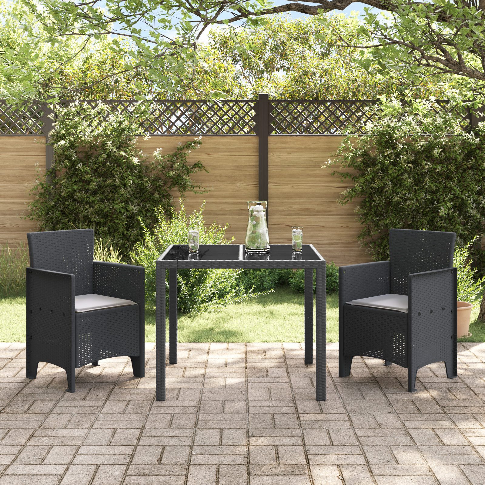 vidaXL Gartenstuhl Gartenstühle mit Kissen 2 günstig online kaufen