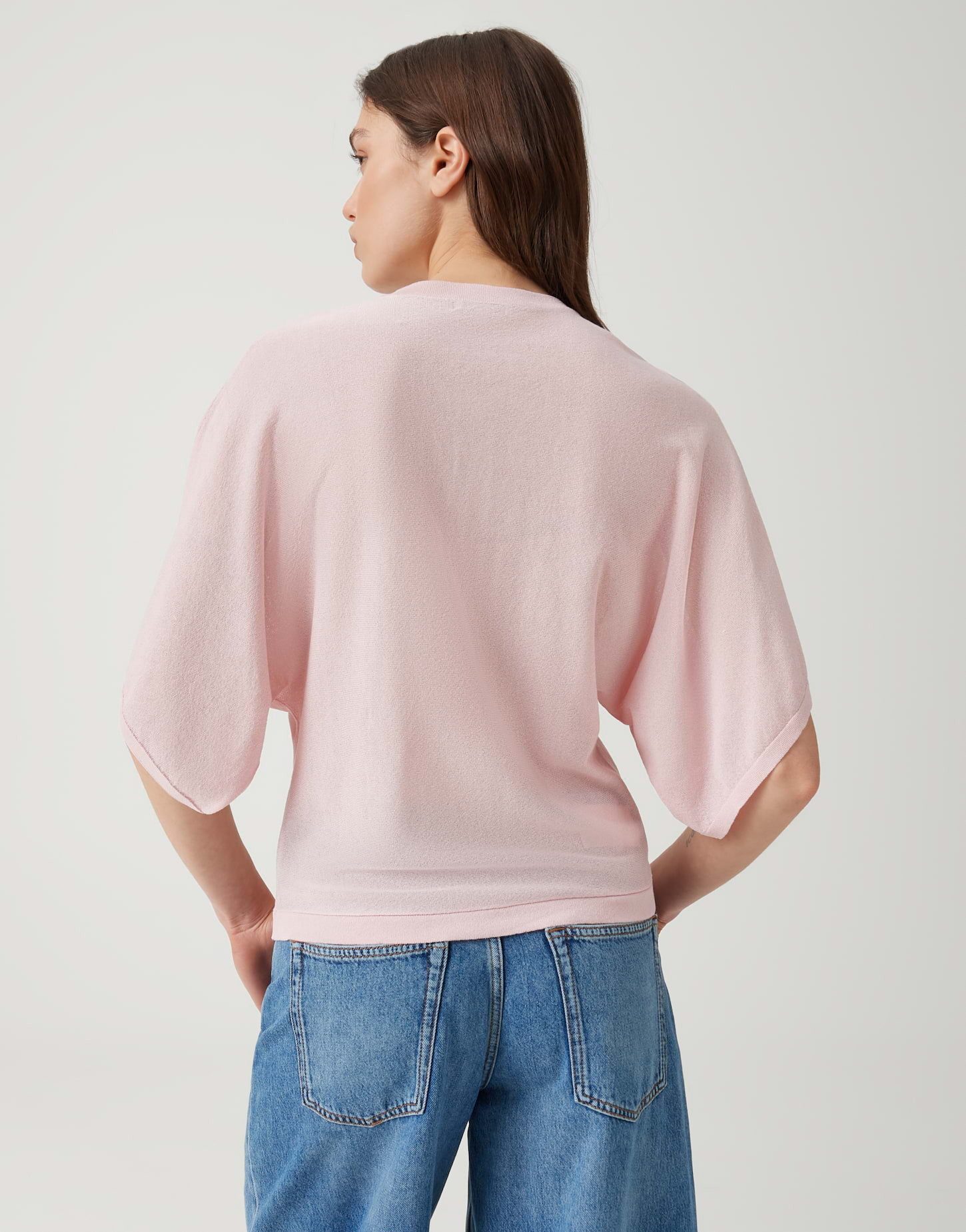 OPUS Strickpullover mit Fledermausärmel Leichte Transparenz für feminine Looks