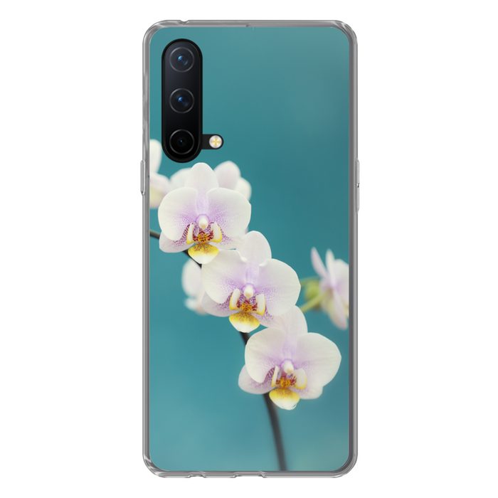 MuchoWow Handyhülle Orchidee - Blumen - Pflanze - Weiß - Lila Phone Case Handyhülle OnePlus Nord CE 5G Silikon Schutzhülle