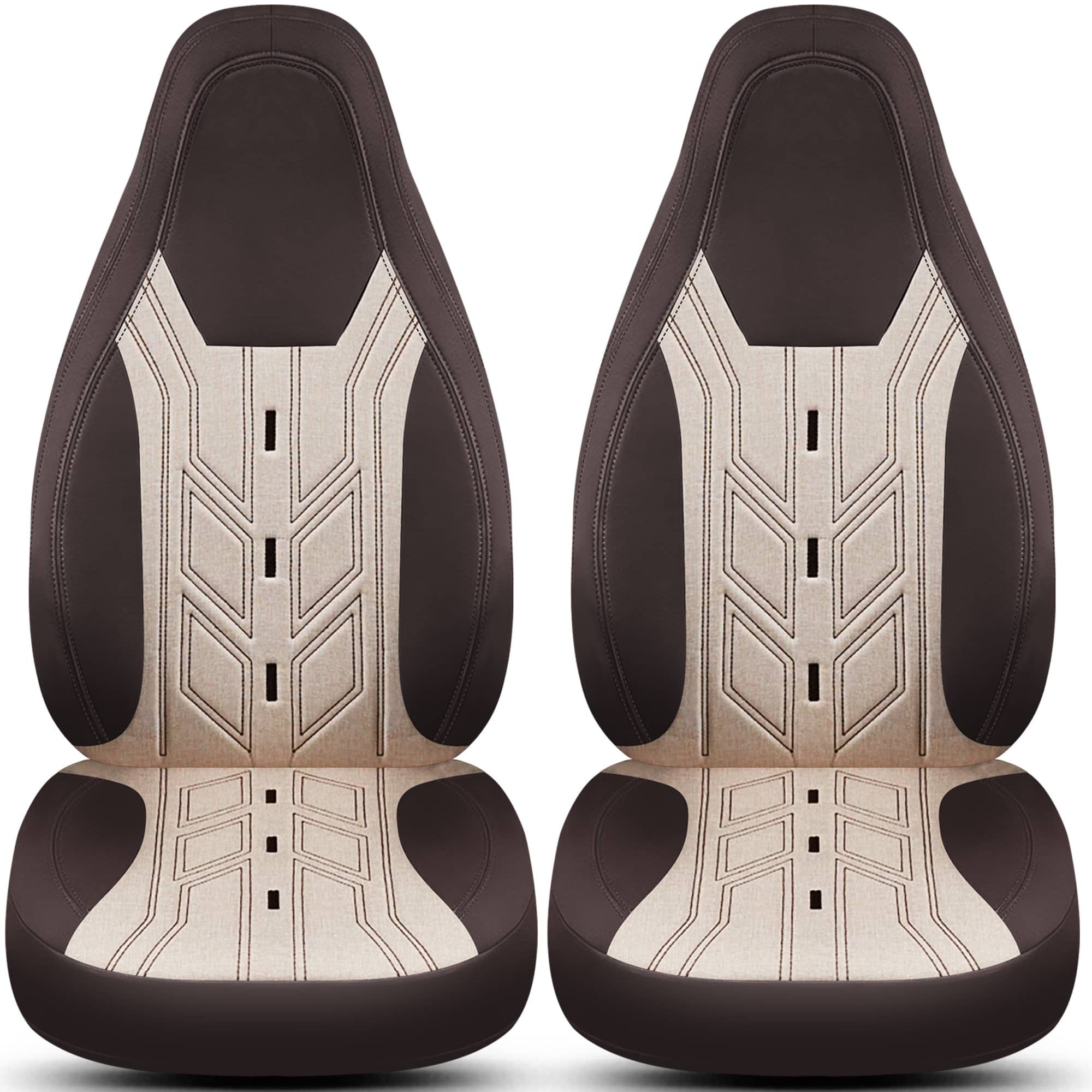 BREMER SITZBEZÜGE Autositzbezug für für Benimar Yrteo (BC10), Set, 2-tlg., Schonbezüge Sitzbezüge Fahrer und Beifahrer, in Braun/Beige