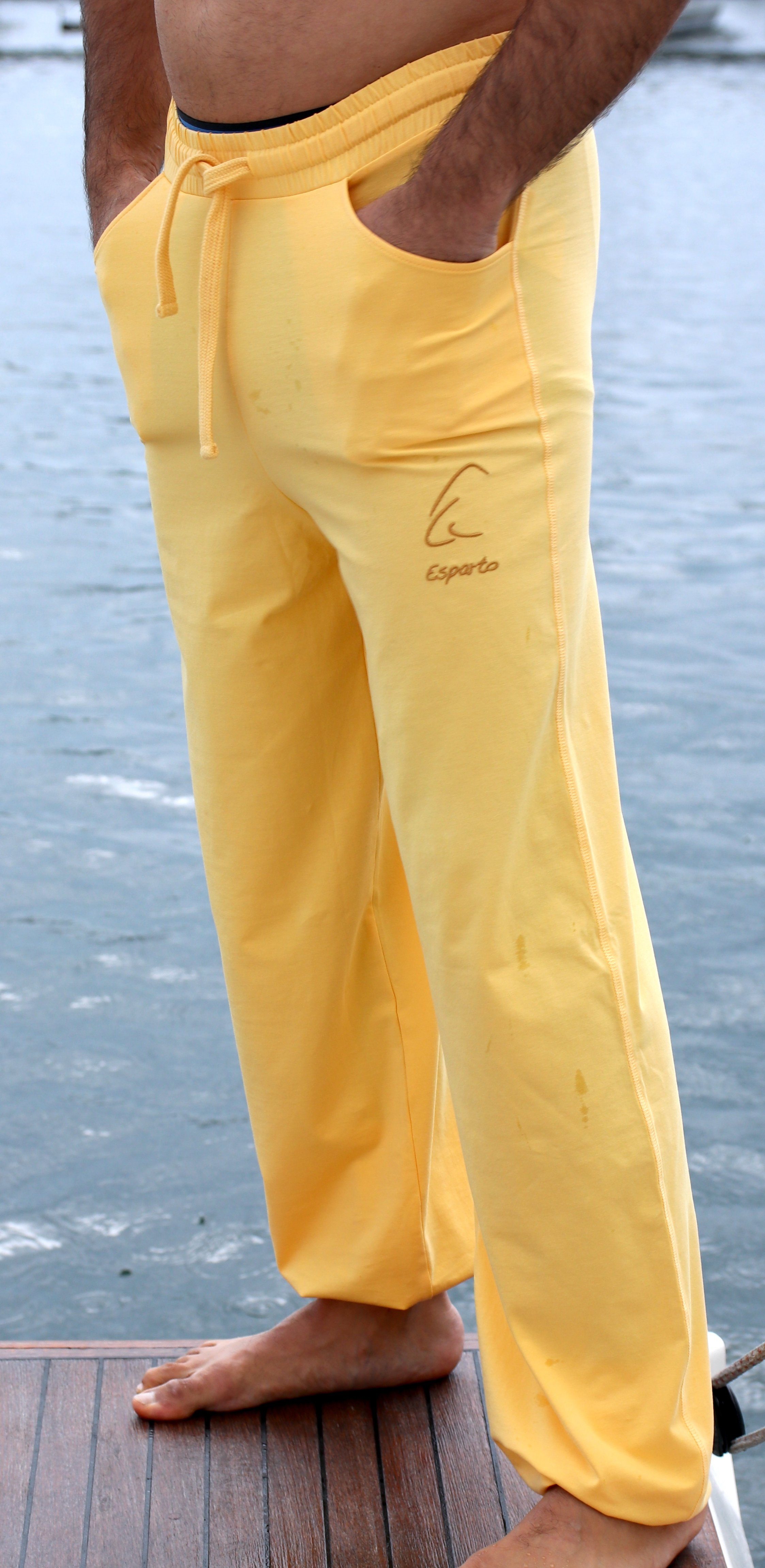 ESPARTO Yogahose / Kordel und Bindegürtel Yoga- Mangogelb -kordel im Sporthose unisex (mit Bund) Sitaara