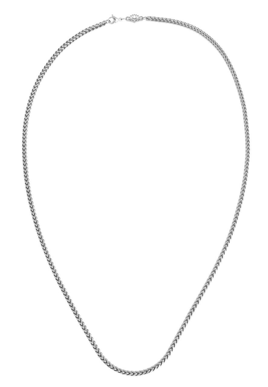 Edelstahlkette Franco Halskette Silber 70 cm // 27.56 In