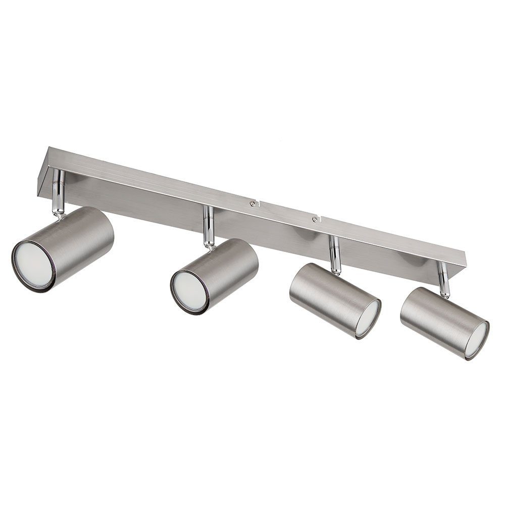 etc-shop Flammig 4 Deckenleuchte silber inklusive, Deckenspot, 4 Deckenstrahler Flammig LED Leuchtmittel GU10 nicht