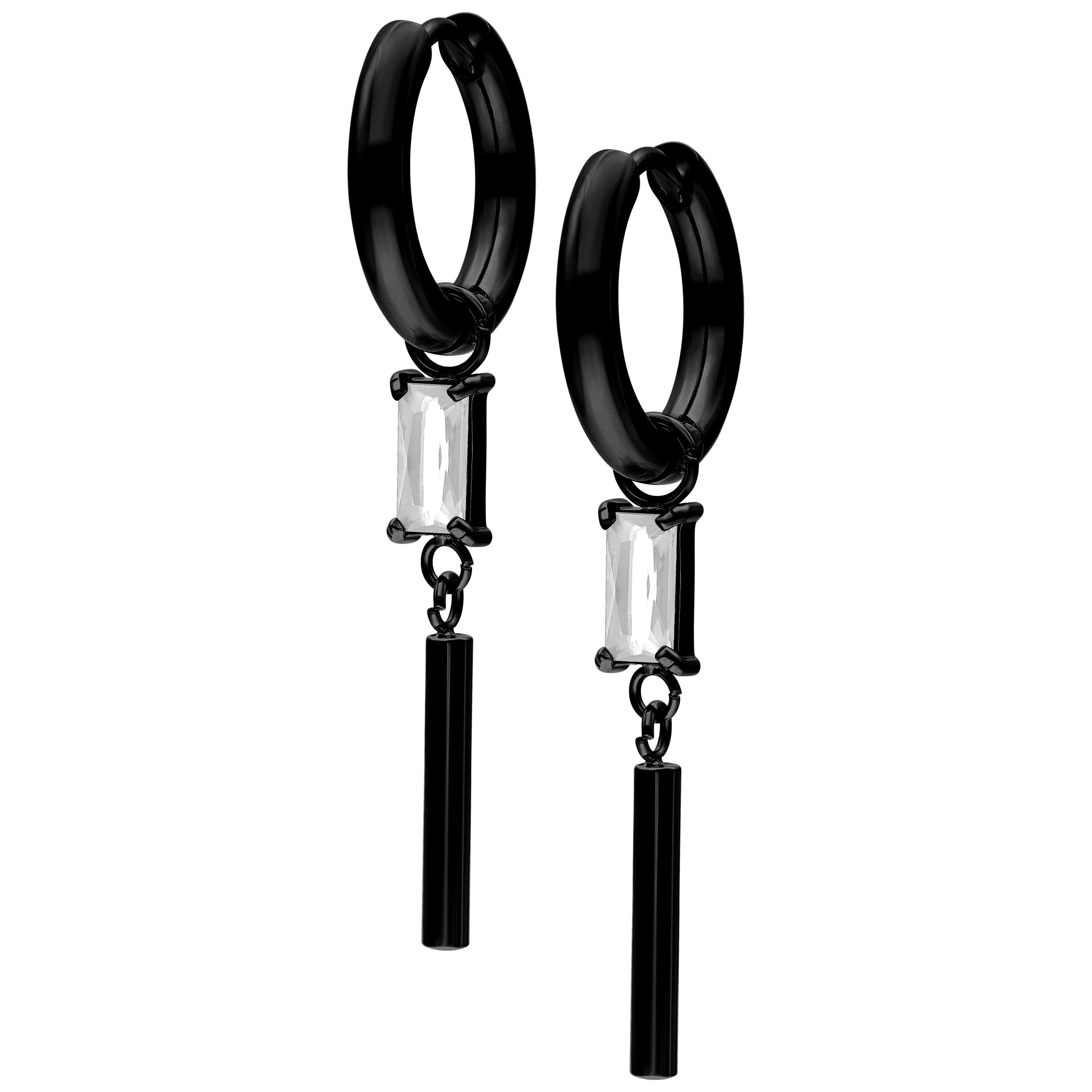 Wildcat Paar Ohrhänger Little Square Crystal Hoops, wasserfest, langlebig, hautverträglich