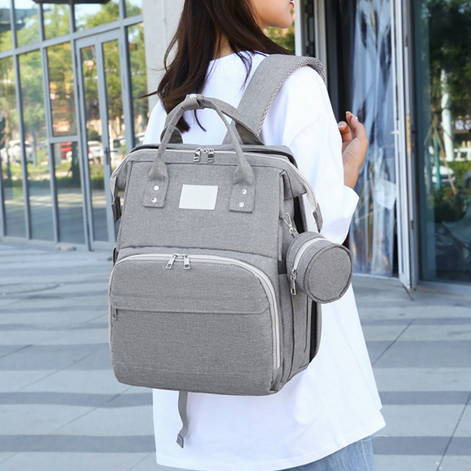 Wickeltasche Wickeltasche Mit Mehrzweck-Mutterrucksack Tragbare Blusmart grey Reißverschluss,