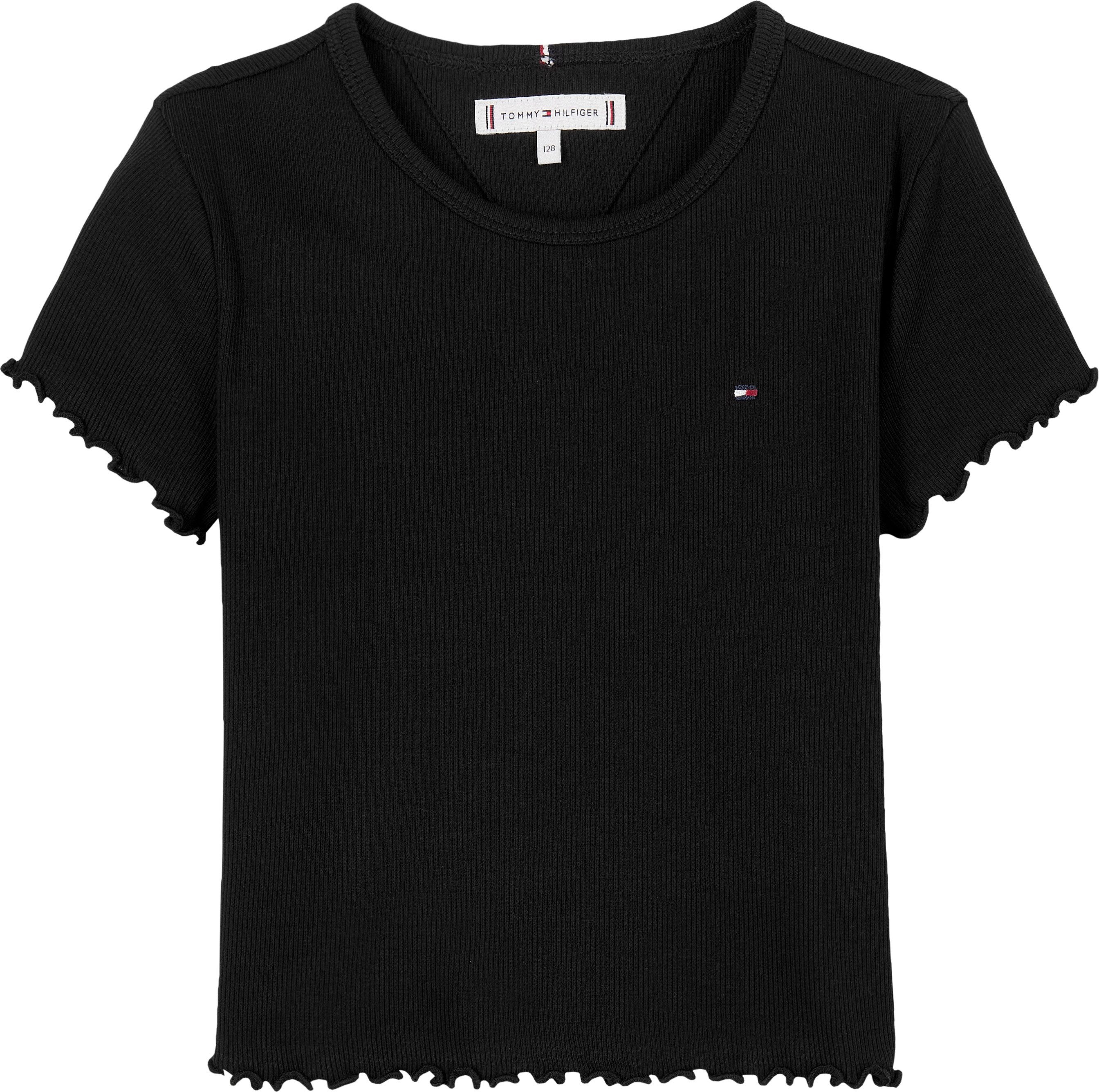 Tommy Hilfiger T-Shirt ESSENTIAL RIB TOP SS mit Logostickerei – Bild 3 von 5