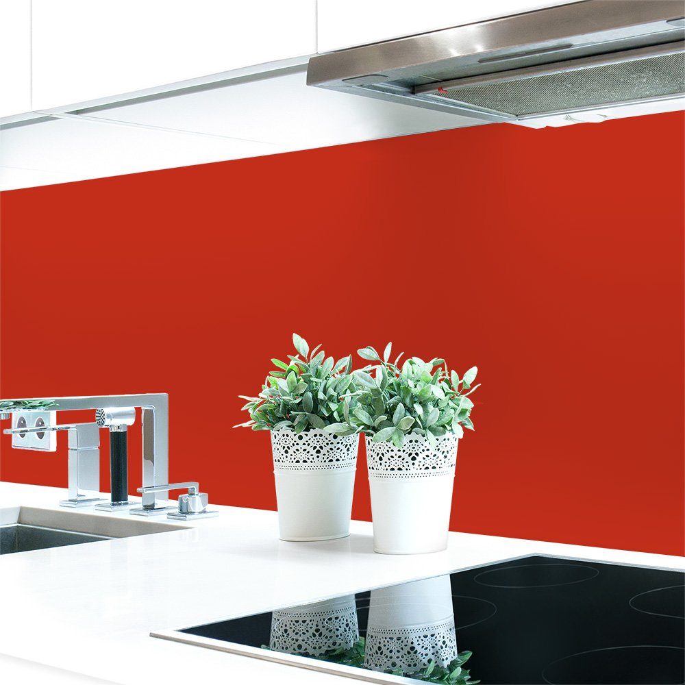 DRUCK-EXPERT Premium RAL mm Hart-PVC Küchenrückwand ~ selbstklebend Unifarben Korallenrot Küchenrückwand 0,4 Rottöne 3016