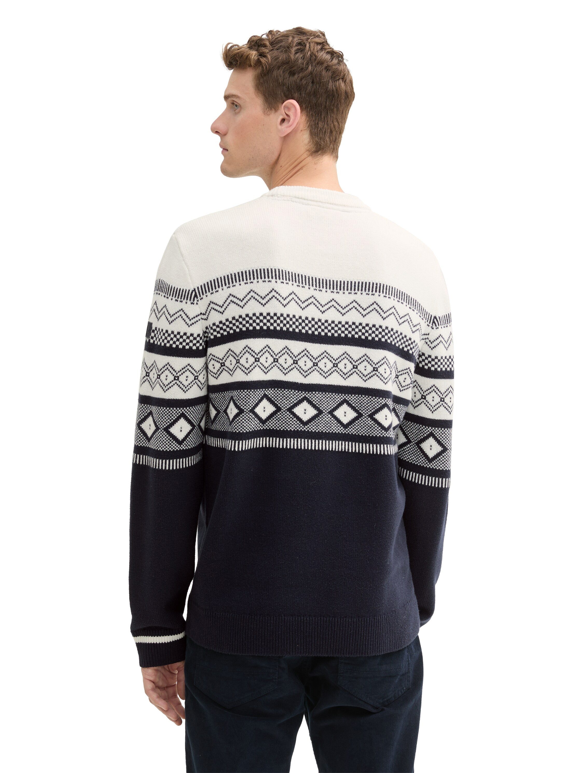 TOM TAILOR Jacquardpullover mit Colorblock günstig online kaufen