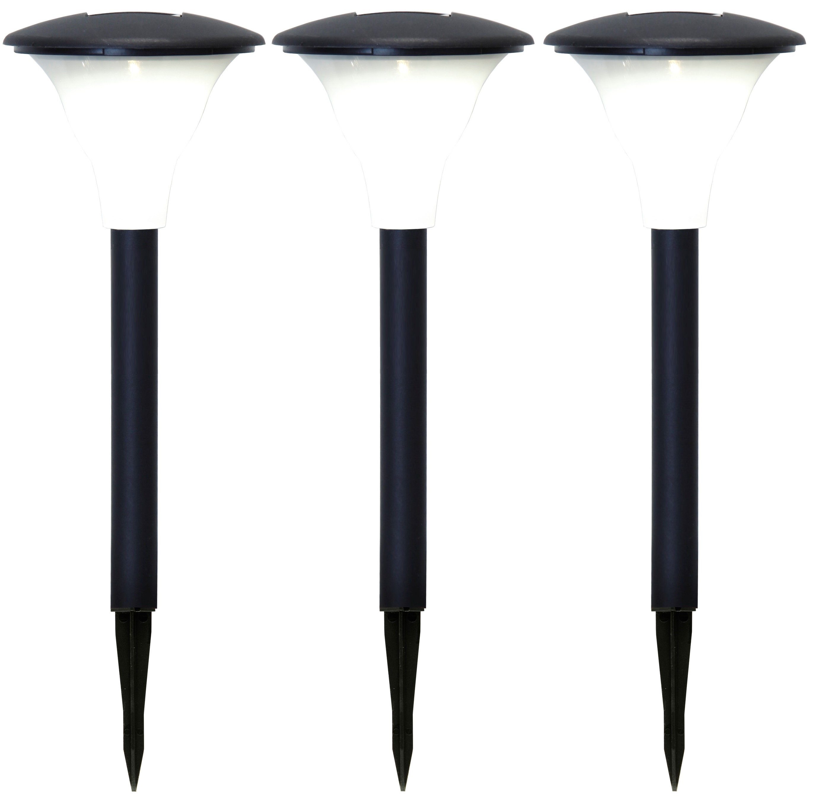 STAR TRADING LED Solarleuchte Best Season Solar-Pathlights, 3er Set, LED warmweiß