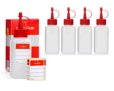 OCTOPUS Kanister 5 Plastikflaschen 100 ml mit roten Spritzverschlüssen (leer) (5 St)