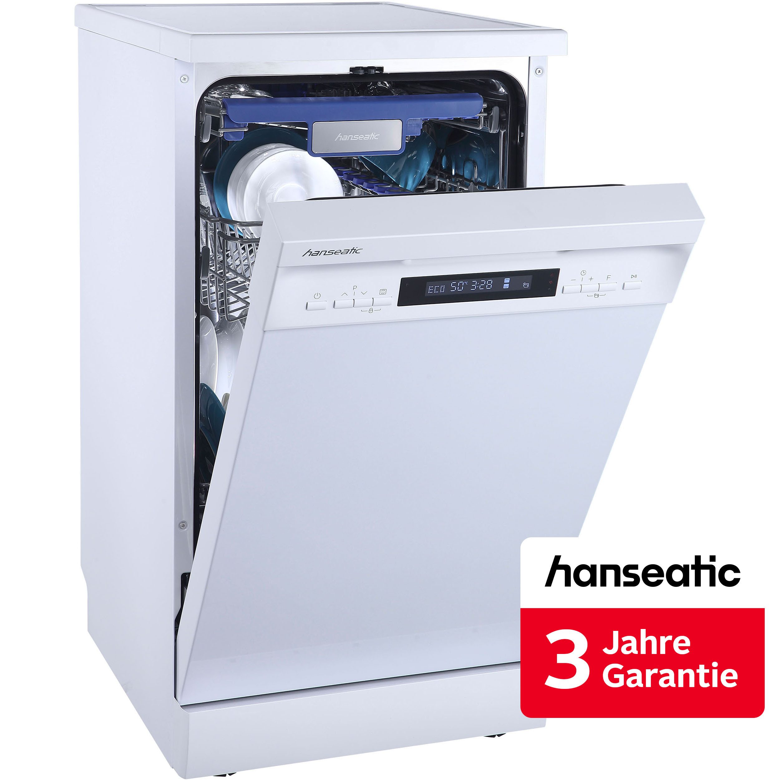 Hanseatic Standgeschirrspüler HG4585C107636RW, 10 Maßgedecke, inkl. 3 Jahre Herstellergarantie