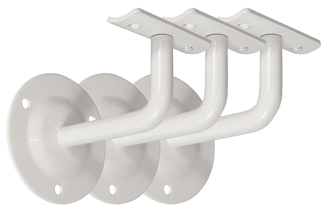 Häusler Onlinehandel GmbH Brüstungsgeländer Handlaufhalter Set 1 Stück HLH 1103 Weiss gewölbte Auflage