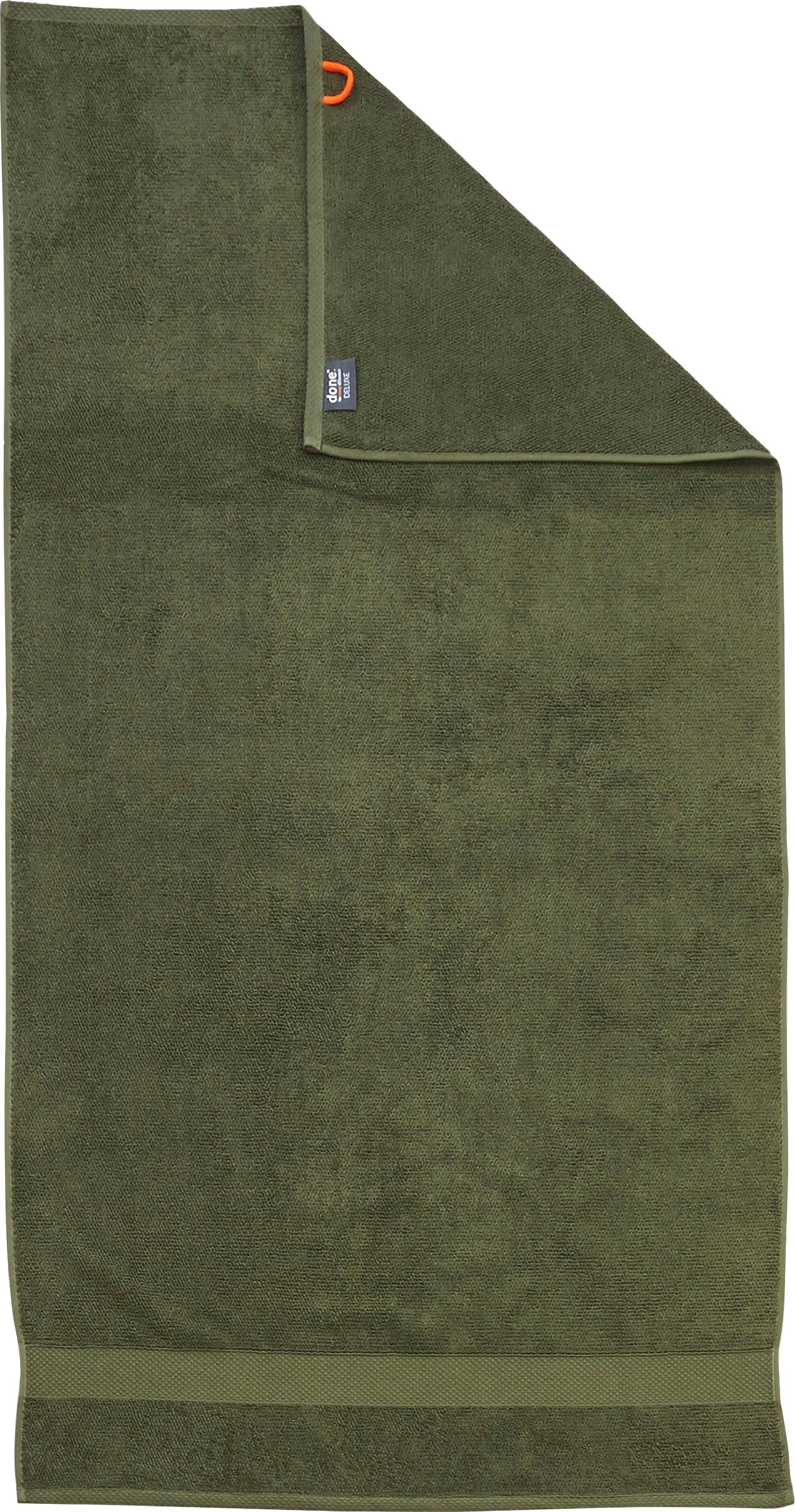 done.® Badetücher Deluxe, Zwirnfrottee Uni 1-tlg., hochwertigem Zwirnfrottier Hotelqualität khaki aus Farben, (1-St)