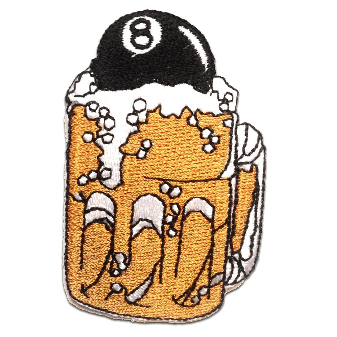 Catch the Patch Пластырь Bügelbild, Aufbügler, Applikationen, Patches, Flicken, zum aufbügeln, Polyester, Bier Billard - Größe: 4.5 x 7.5 cm