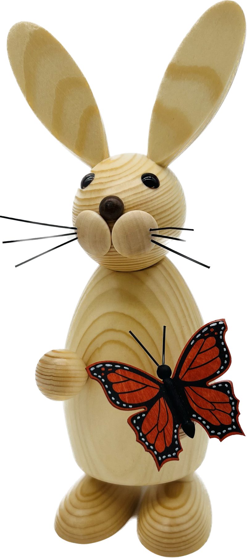 Richard Glaesser Osterhase Mädchen mit Schmetterling (23 cm), Neuheit, Handwerkskunst aus Seiffen im Erzgebirge