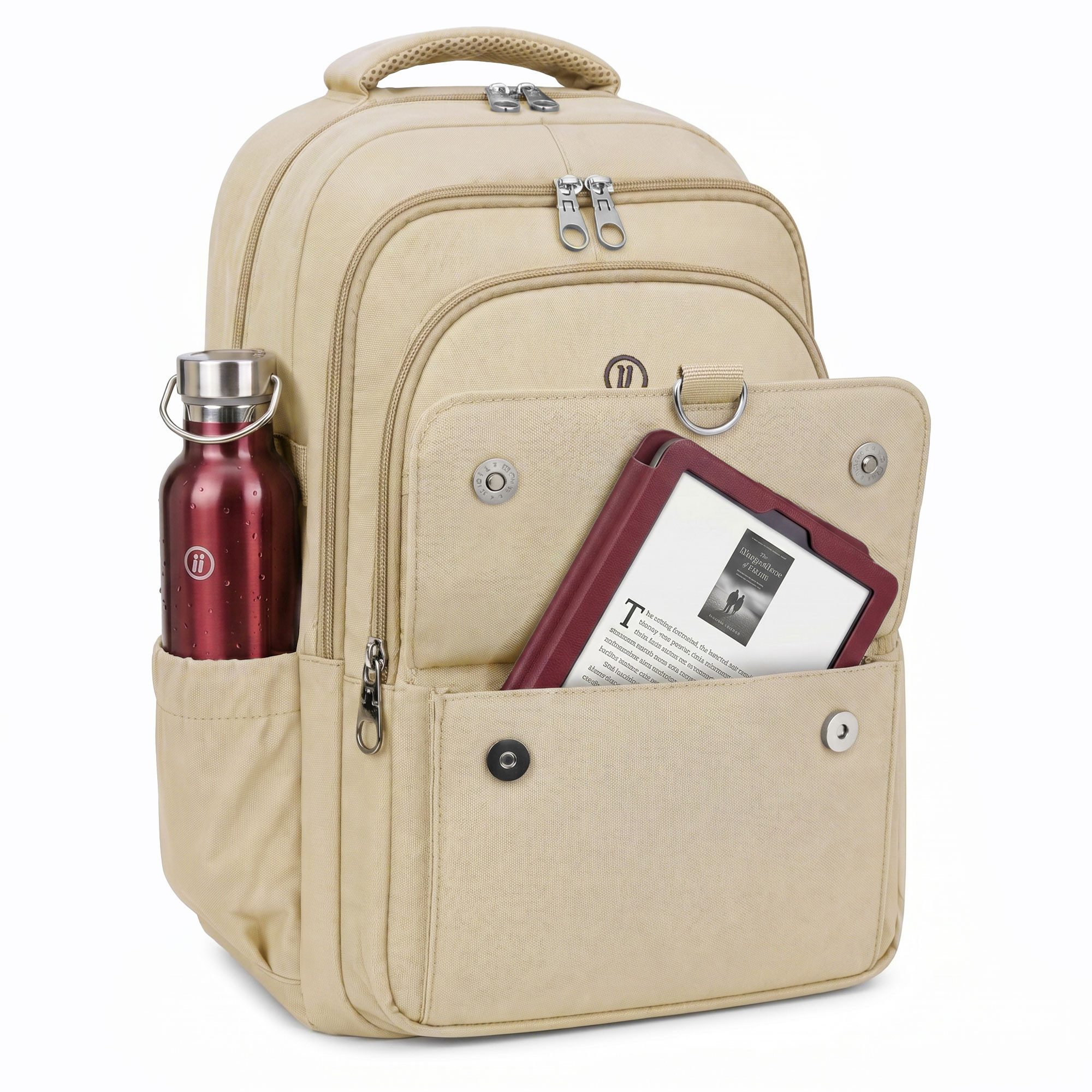 HELLSER Laptoprucksack Unisex Cityrucksack Laptop 15,6 Zoll – 25L Kompakt & Modern 43x28x18cm, für Schule, Uni, Alltag & als Handgepäck – versteckte Tasche hinten