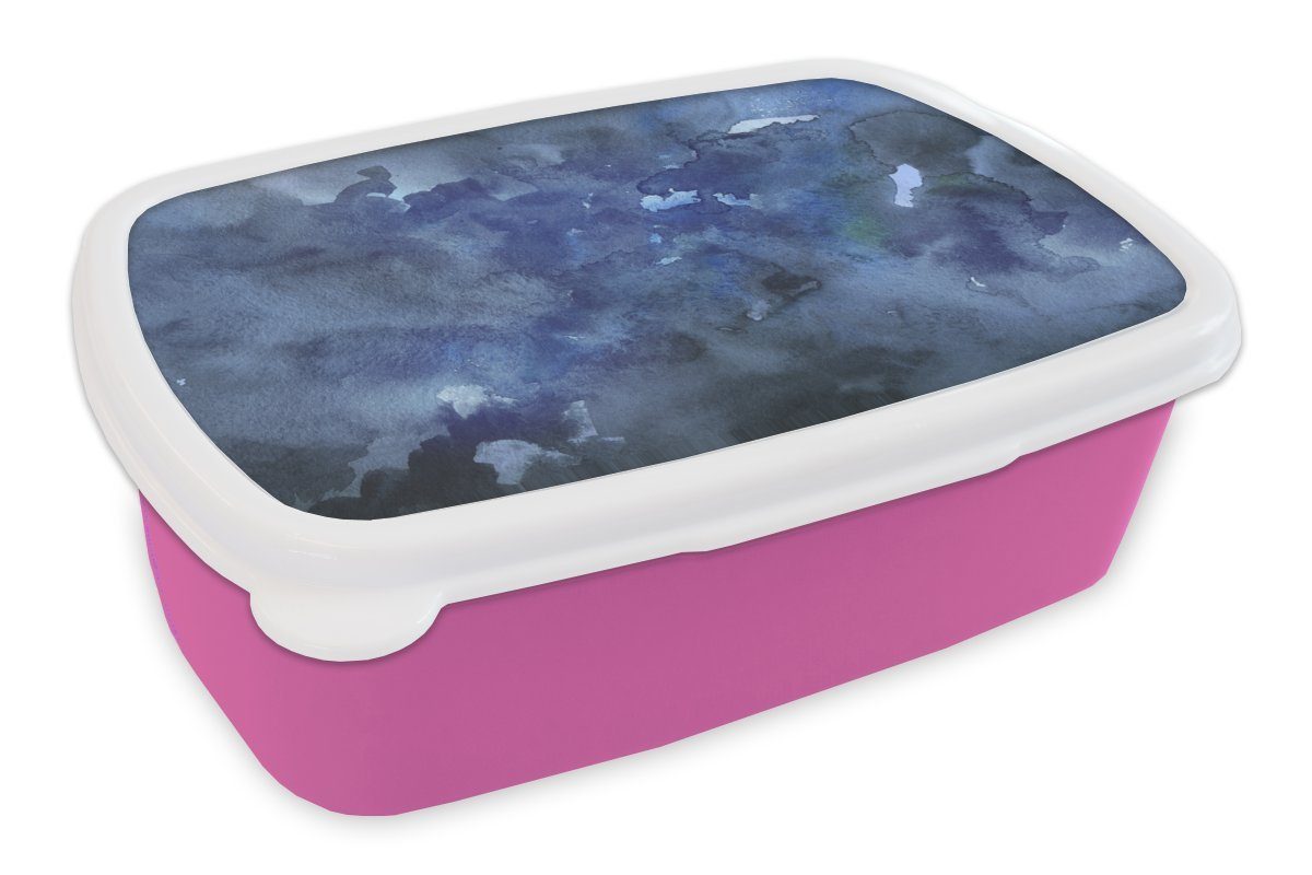 Grau, Kunststoff - Brotbox Aquarell - Kinder, Snackbox, Lunchbox Erwachsene, rosa Brotdose Kunststoff, Blau Mädchen, - Himmel für MuchoWow (2-tlg),